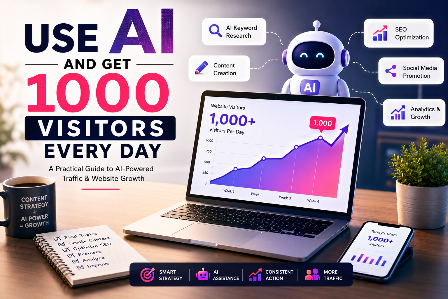 Use AI and Get 1,000 Visitors a Day